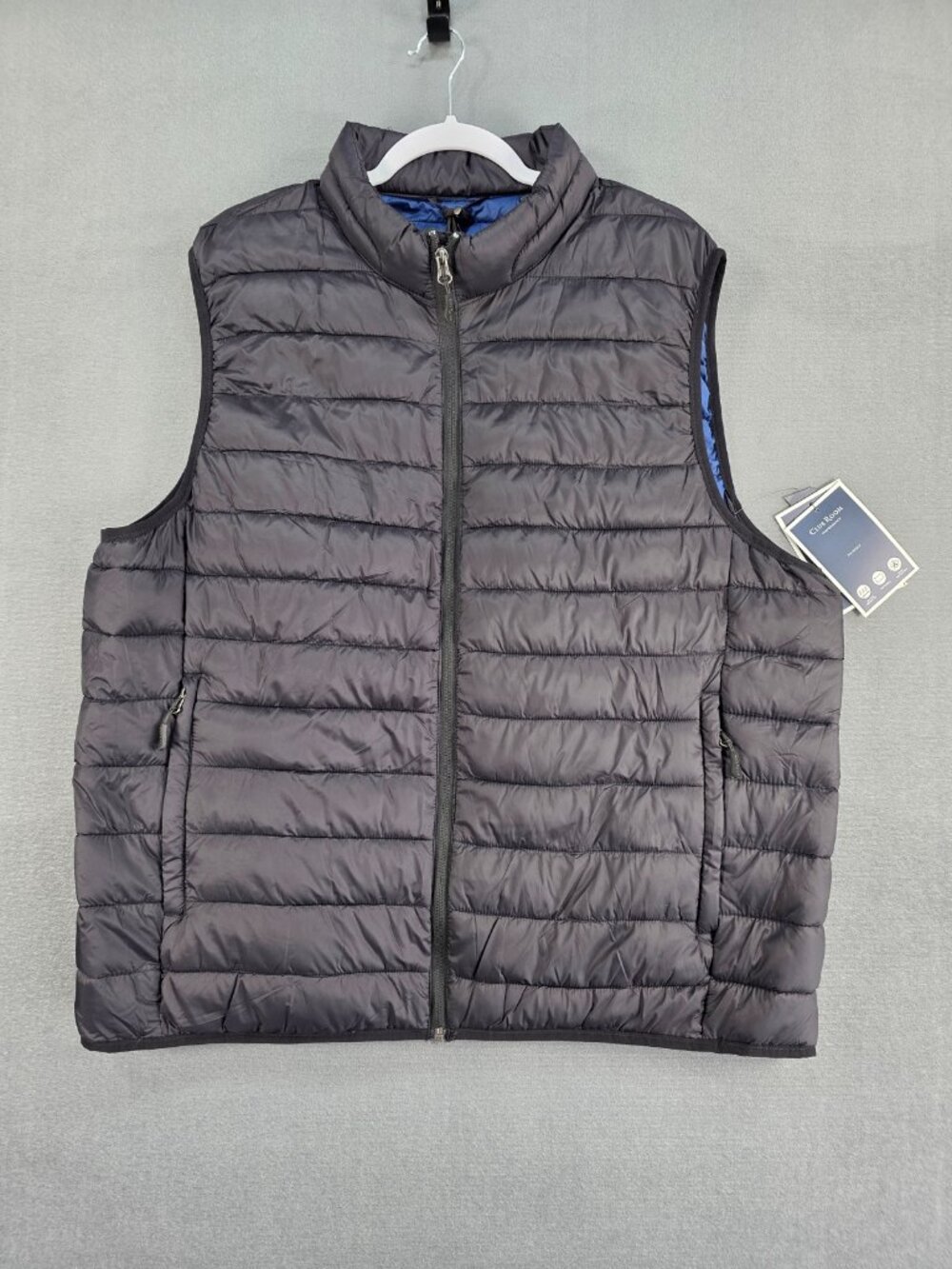 Club Room Men's Packable Quilted Puffer Vest XXL Black Water Resistant NWT